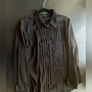 Lauren black tuxedo shirt size 1x